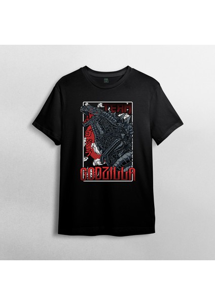 Godzilla Unisex %100 Pamuklu Bisiklet Yaka T-Shirt Model 1