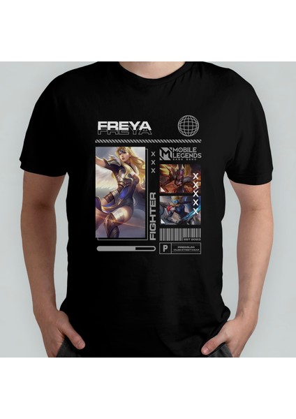 Mobile Legends Freya Unisex %100 Pamuklu Bisiklet Yaka T-Shirt Model 1