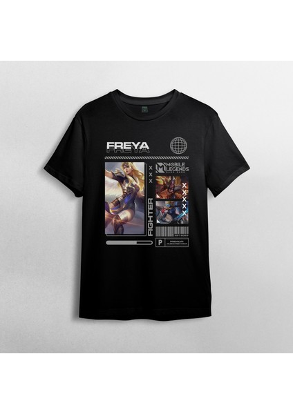 Mobile Legends Freya Unisex %100 Pamuklu Bisiklet Yaka T-Shirt Model 1