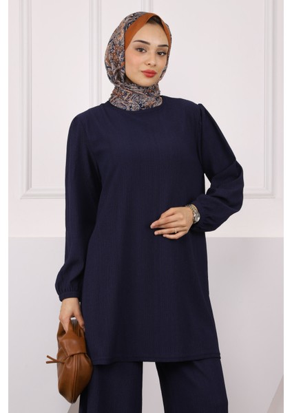 Lacivert Bürümcük Tunik Pantolonlu Takım fırsatları