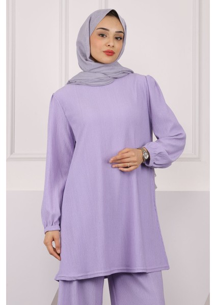 Lila Bürümcük Tunik Pantolonlu Takım fırsatları