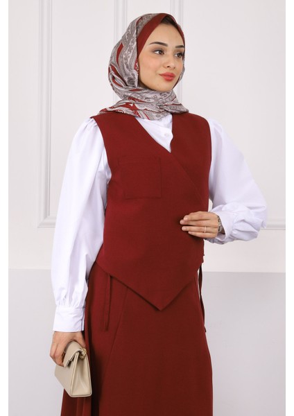 Bordo Yelek Etekli Takım fırsatları