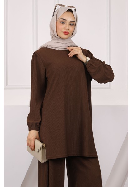 Gri Bürümcük Tunik Pantolonlu Takım fırsatları