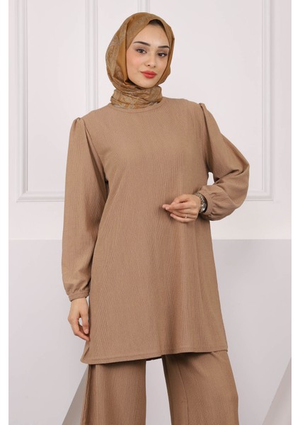 Gri Bürümcük Tunik Pantolonlu Takım fırsatları