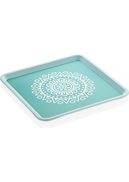 Zucci Home Alaçatı Tepsi - Turkuaz - 32,5X32,5 cm