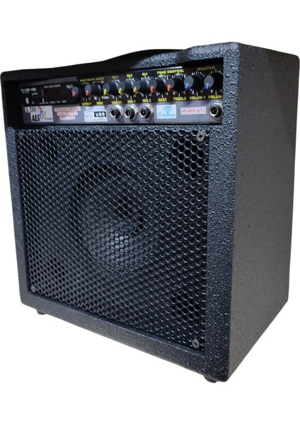 A-200 | Portatif Taşınabilir Çanta Amfi | 50+50 Watt | Elektro Saz & Elektro Gitar Için | Bluetooth & USB & Mikrofon Girişli | Profesyonel Sahne Amfisi