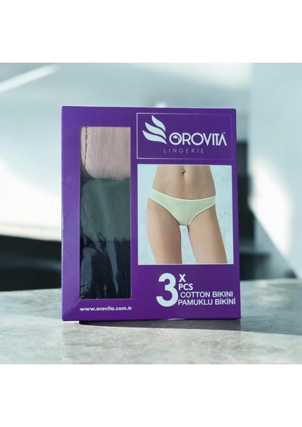 Pamuk Bikini Külot 3 Lü Kutu - Düz-1 - M