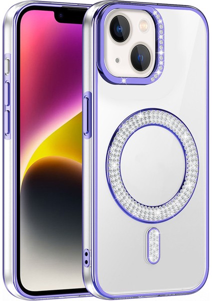 iPhone 13 Kılıf Pırlanta Taş Tasarımlı M-Safe Şarj Özellikli Karetta Silikon Kılıf fiyatları