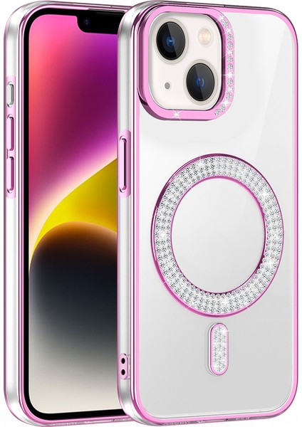 iPhone 13 Kılıf Pırlanta Taş Tasarımlı M-Safe Şarj Özellikli Karetta Silikon Kılıf fiyatları