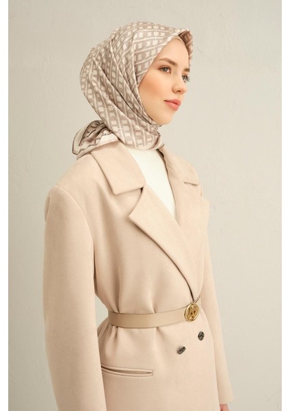 Desenli Saf Ipek Sura Eşarp 9301- 05