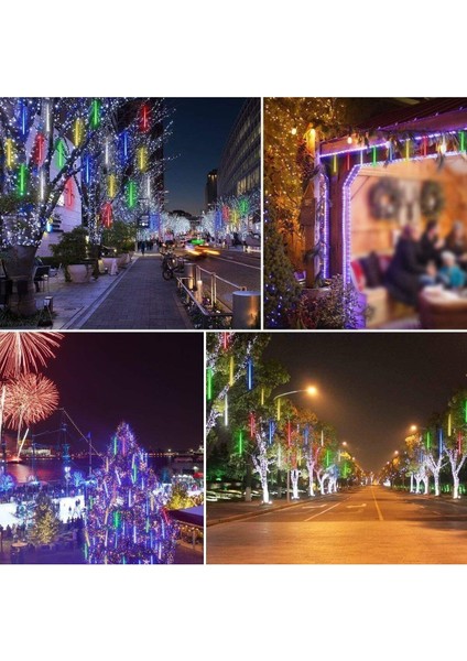 3.2m Meteor Kayan LED Rgb LED 8'li Iç Mekan ve Dış Mekan Bahçe Teras Yazlık Ev Ofis Dekor Süsleme