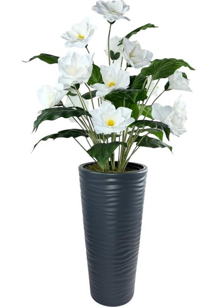 Yapay Çiçek Manolya Antrasit Kumsal Vazoda 125*60CM