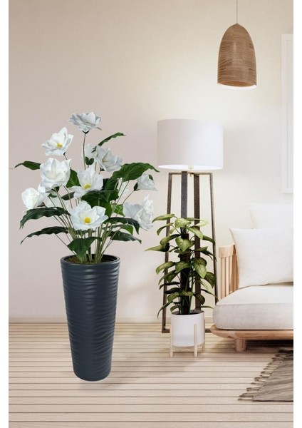 Yapay Çiçek Manolya Antrasit Kumsal Vazoda 125*60CM modelleri