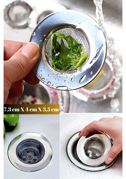 Mini Tel Lavabo Süzgeci Paslanmaz Çelik Küçük Mutfak Filtresi Tıkanıklık Önleyici Pratik Süzgeç