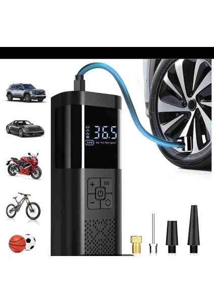 Tasınabilir Akıllı Kablosuz 150 Psi LED Işıklı Lastik Pompası