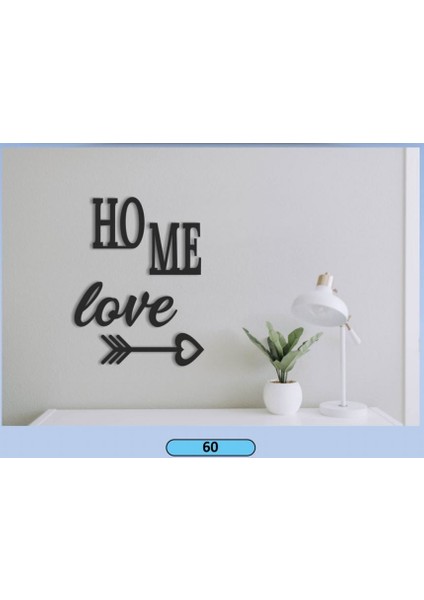 Dekoratif Mdf Lazer Kesim 4 Parça Home Ok Sembollü Tasarım Tablo