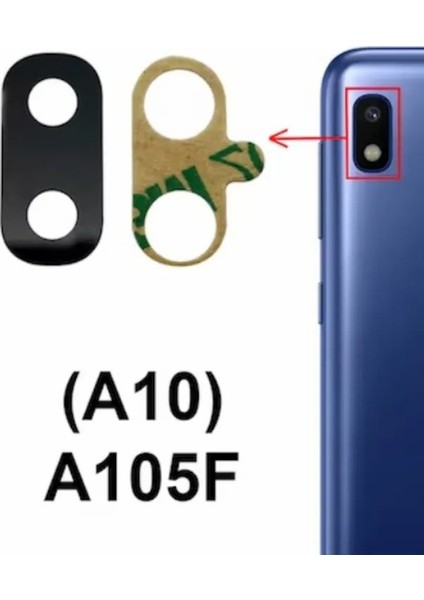 Samsung A10 (SM-A105) Uyumlu Kamera Camı Kamera Lensi