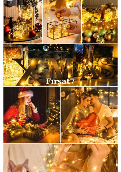 3m 20 LED Gün Işığı 2 Kademeli Şeffaf Kablo Iç Mekan Ev Ofis Yazlık Balkon Dekoratif Süsleme LED