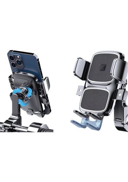 Motorsiklet Telefon Tutucu E-Bike Bisiklet Elektrikli Scooter Uyumlu Gidona Bağlanan Kilit Butonlu Telefon Tutacağı modelleri