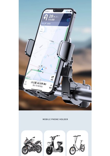 Motorsiklet Telefon Tutucu E-Bike Bisiklet Elektrikli Scooter Uyumlu Gidona Bağlanan Kilit Butonlu Telefon Tutacağı indirimleri