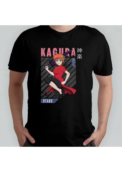 Gintama Gin Tama Kagura Unisex %100 Pamuklu Bisiklet Yaka T-Shirt Model 3