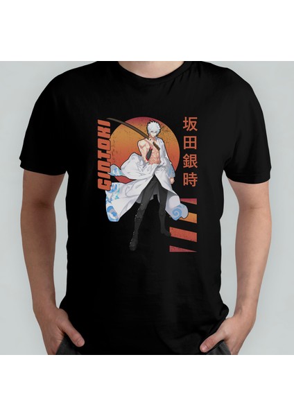 Gintama Gin Tama Gintoki Sakata Unisex %100 Pamuklu Bisiklet Yaka T-Shirt Model 6