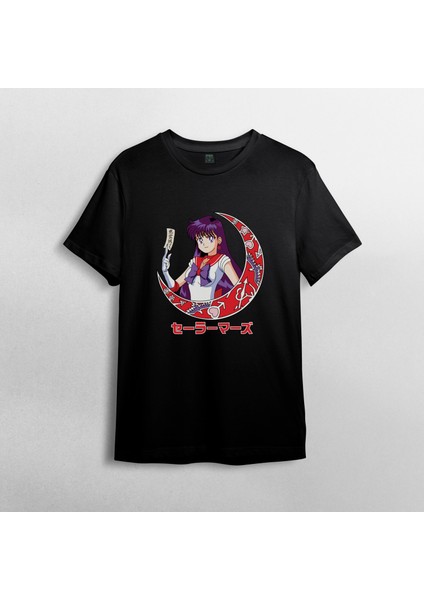 Sailor Moon Sailor Mars Rei Hino Unisex %100 Pamuklu Bisiklet Yaka T-Shirt fiyatları