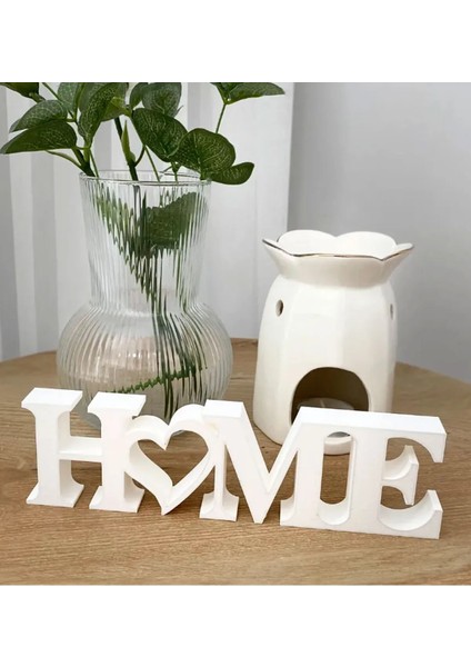 Home Yazılı Dekoratif Biblo Masaüstü Dekor - Beyaz 20 cm
