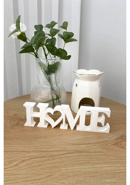 Home Yazılı Dekoratif Biblo Masaüstü Dekor - Beyaz 20 cm