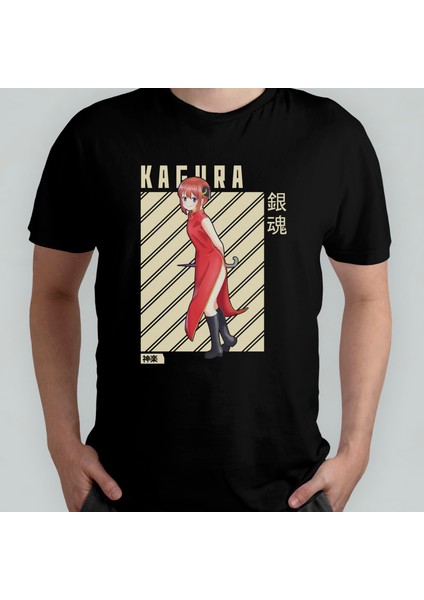 Gintama Gin Tama Kagura Unisex %100 Pamuklu Bisiklet Yaka T-Shirt Model 1
