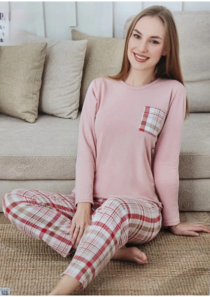 Pamuklu Uzunkollu Pijama Takımı 6003