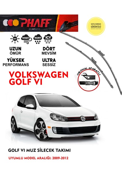 Volkswagen Golf 6 Muz Silecek Takımı 2005-2012 Arasıaraca Özel Aparat