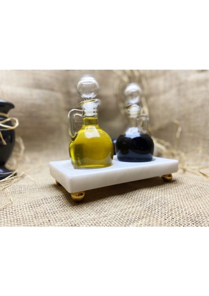 Doğal Beyaz Mermer Yağdanlık Standı Gold Top Ayaklı modelleri