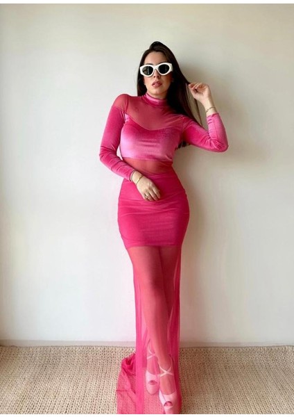 Kısa Kollu Kruvaze Yaka Eteği Volanlı Krep Elbise fiyatları