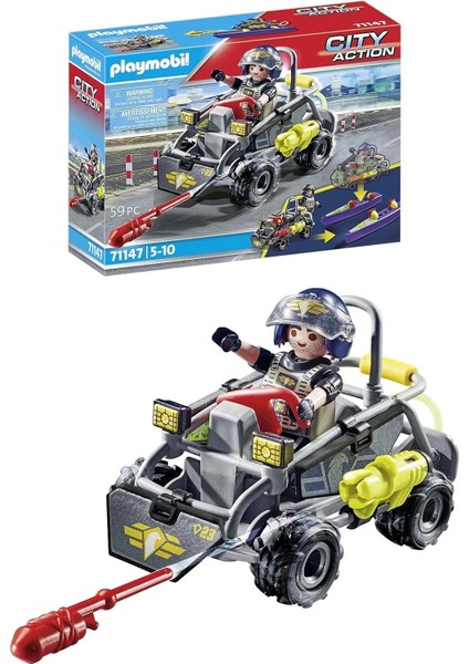Playmobil City Action 71147 Dönüştürülebilir Sek Sürat Teknesi, 5 Yaş ve Üzeri Çocuklar Için Oyuncak