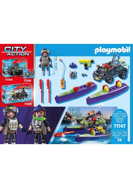 Playmobil City Action 71147 Dönüştürülebilir Sek Sürat Teknesi, 5 Yaş ve Üzeri Çocuklar Için Oyuncak modelleri