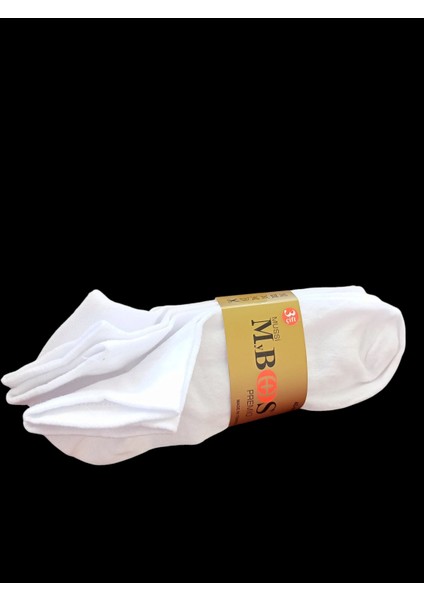 Erkek çorap sneaker patik çorap beyaz 3'lü ekonomik paket yumuşak esnek ÇKE3-1