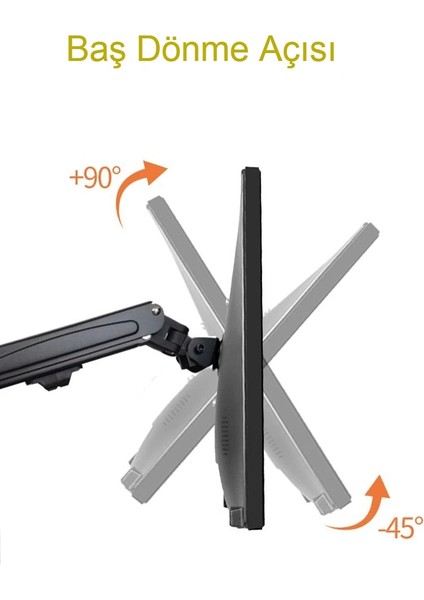 Ergonomik LED Monitör Tutucu Dayanıklı Gaz Amortisörlü LCD Yaylı Vesa Standı13-27 Inç 2-7kg fırsatları