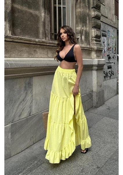 Audrey Fıfrlı Yırtmaç Detay Etek modelleri