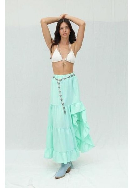 Audrey Fıfrlı Yırtmaç Detay Etek indirimleri