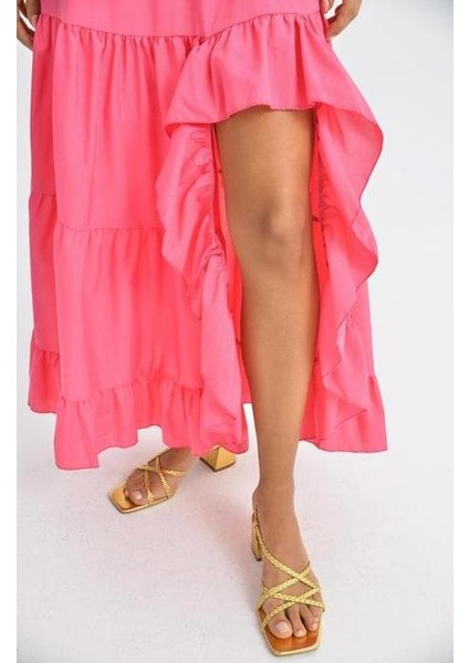 Audrey Fıfrlı Yırtmaç Detay Etek fiyatları