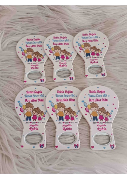 25 Adet 3 Kardeşli Balon Açacak Magnet Yenidoğan Doğum Günü Mevlüt Hediyelikleri modelleri