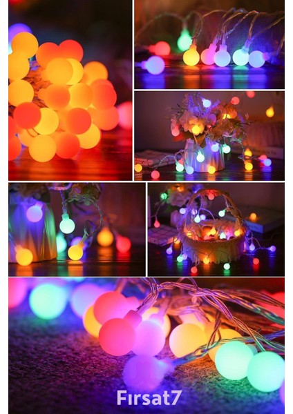 3m 20 LED Beyaz Top Rgb Işık Pilli 2 Kademeli Balkon Bahçe Ev Ofis Yazlık Iç Mekan Dekoratif LED modelleri