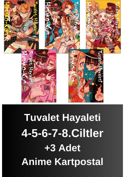Tuvalet Hayaleti Hanako-Kun 4-5-6-7-8.ciltler (5 Kitap) | Anime Kartpostallar