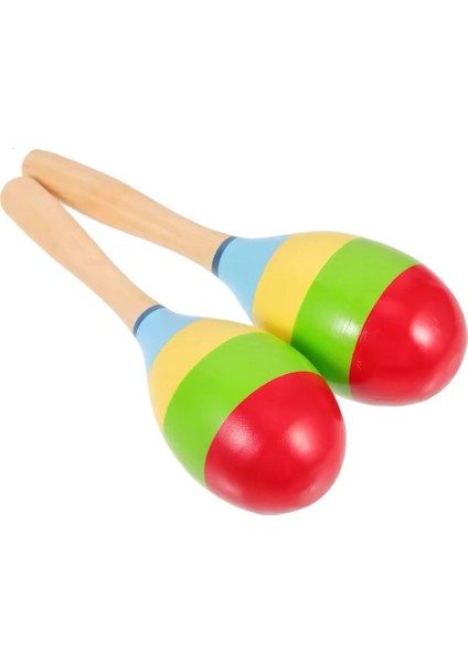 10 Adet Ahşap Marakas (20 Cm) Ritim Müzik Aleti Okul Öncesi Ahşap Oyuncak