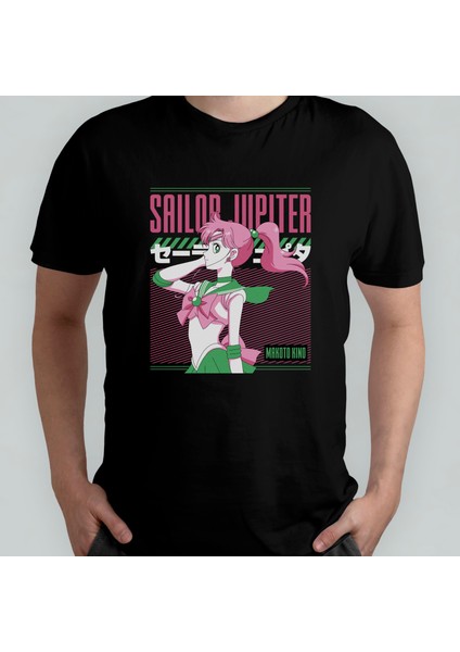 Sailor Moon Sailor Jupiter Makato Kino Unisex %100 Pamuklu Bisiklet Yaka T-Shirt Model 2
