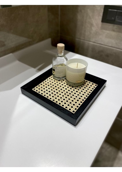 Rattan Hazeran Kare Tepsi SIYAH-24X24 cm (%100 Doğal Hazeran) fiyatları