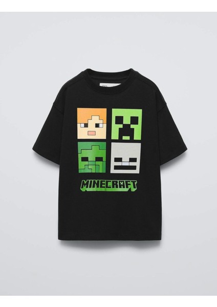 Minecraft Baskılı Erkek Çocuk T-Shirt
