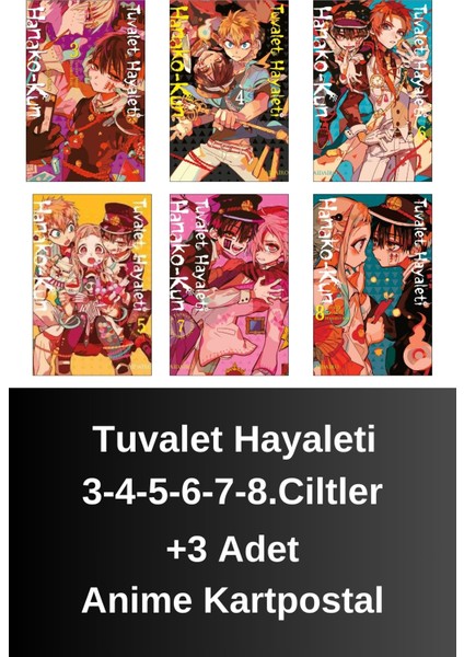 Tuvalet Hayaleti Hanako-Kun 3-4-5-6-7-8.ciltler (6 Kitap) | Anime Kartpostallar