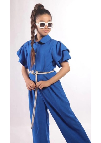 Kız Çocuk Kemer Aksesuarlı Düğme Kapamalı Tulum fırsatları